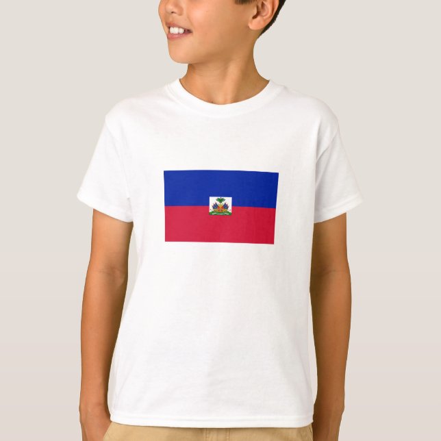 Haiti Flagga T Shirt (Framsida)