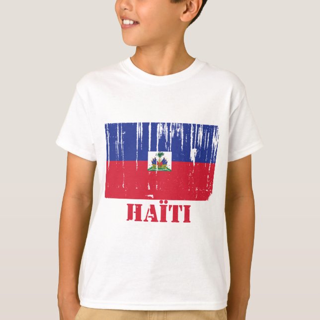 Haiti flagga tee shirt (Framsida)