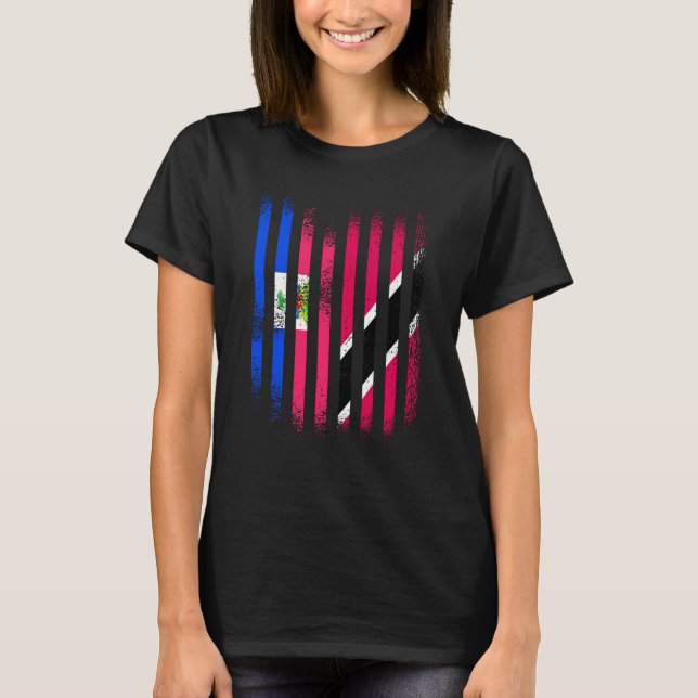 Haiti Flagga Trinidad&Tobago Grown Land Flaggor St T Shirt (Framsida)