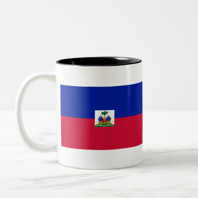 Haiti Flagga Två-Tonad Mugg (Vänster)
