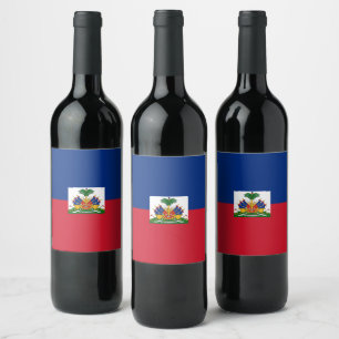 Haiti flagga vinflaska etikett