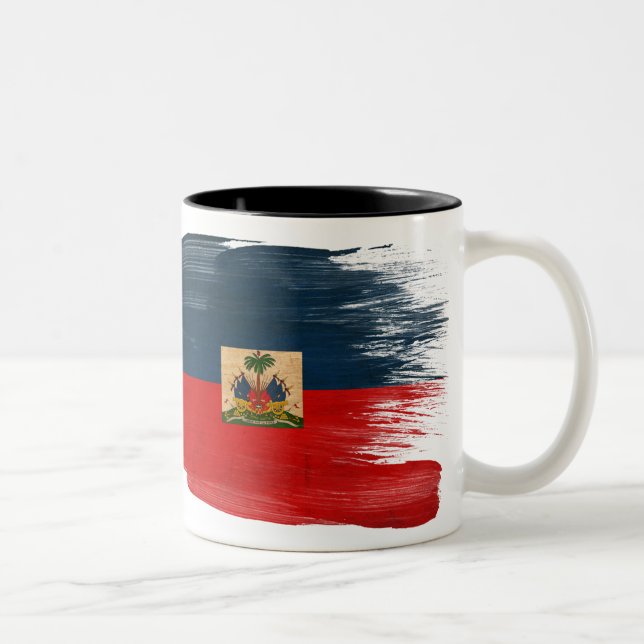 Haiti flaggamugg Två-Tonad mugg (Höger)