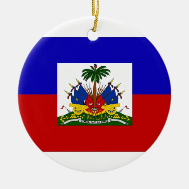 HAITI FLAGGAPRYDNAD JULGRANSPRYDNAD KERAMIK (Framsidan)