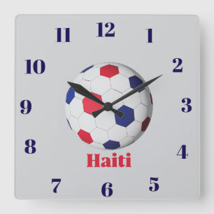 Haiti Fotboll Fyrkantig Klocka