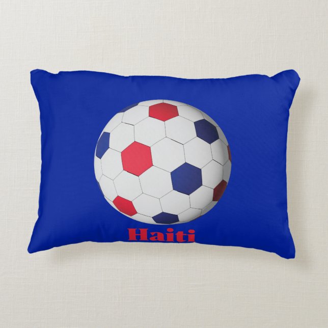 Haiti Fotboll Prydnadskudde (Baksidan)