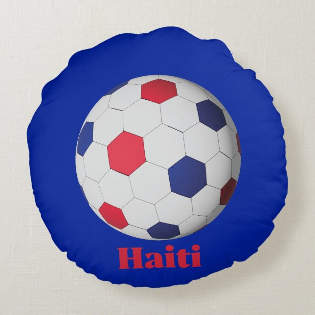 Haiti Fotboll Rund Kudde (Baksidan)