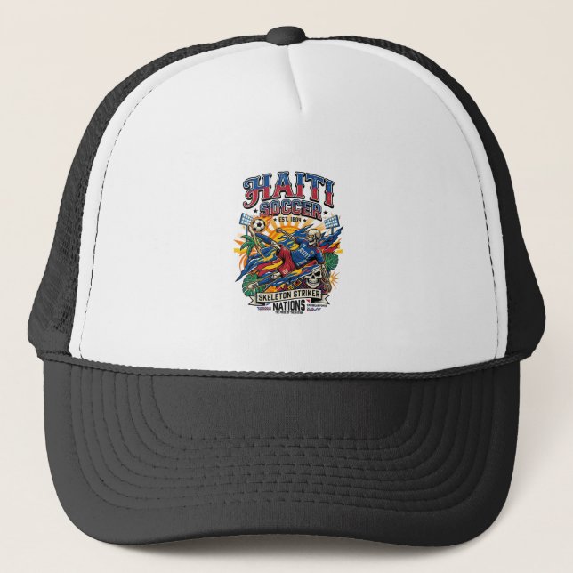 Haiti Fotboll Skelett Anfallare Nationer Affisch S Keps (Framsida)