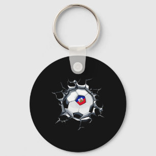 Haiti Fotbollsfans Jersey Haitisk fotboll Flagga S Nyckelring