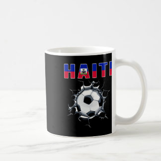 Haiti Fotbollsfans Tröja Haitisk fotboll på spruck Kaffemugg