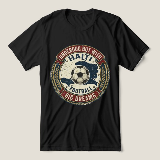 Haiti Fotbollströja VM 2026 Underdog T Shirt (Design Framsida)