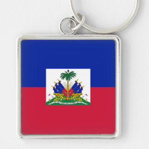 HAITI FYRKANTIG SILVERFÄRGAD NYCKELRING
