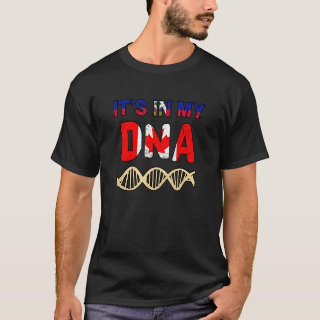 Haiti Haitian Canada Combo Mixed DNA Fingerprint T Shirt (Framsida)