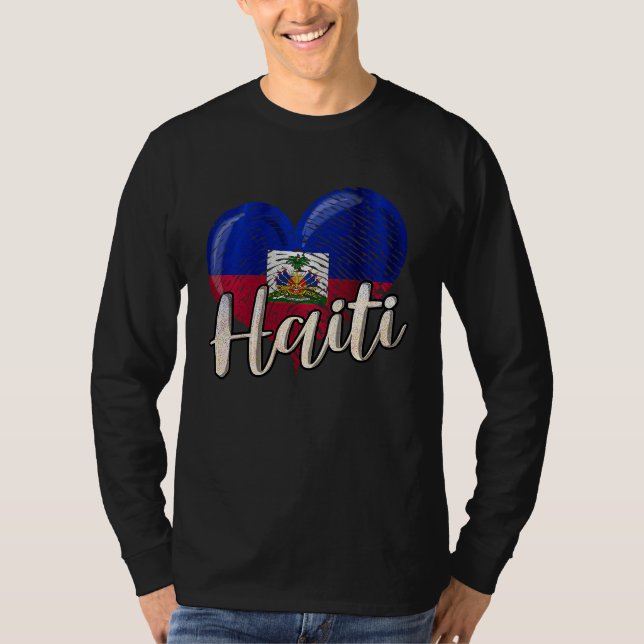 Haiti Haitian Country Flag Day Love Heart Proud Ay T Shirt (Framsida)