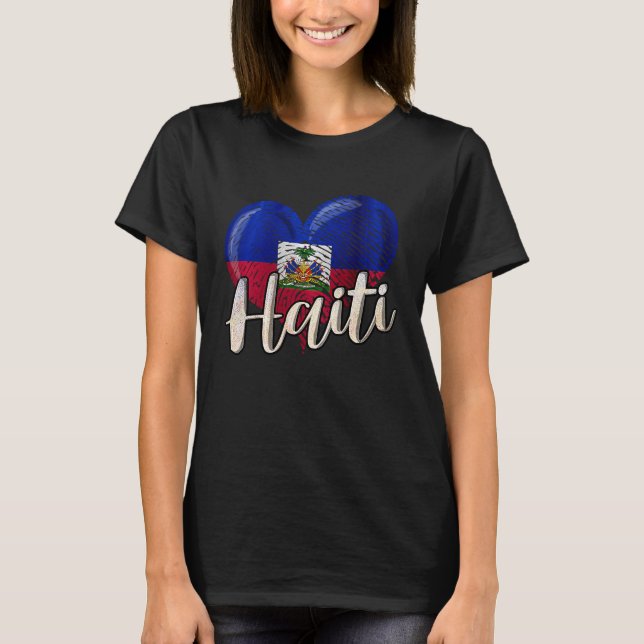 Haiti Haitian Country Flag Day Love Heart Proud Ay T Shirt (Framsida)