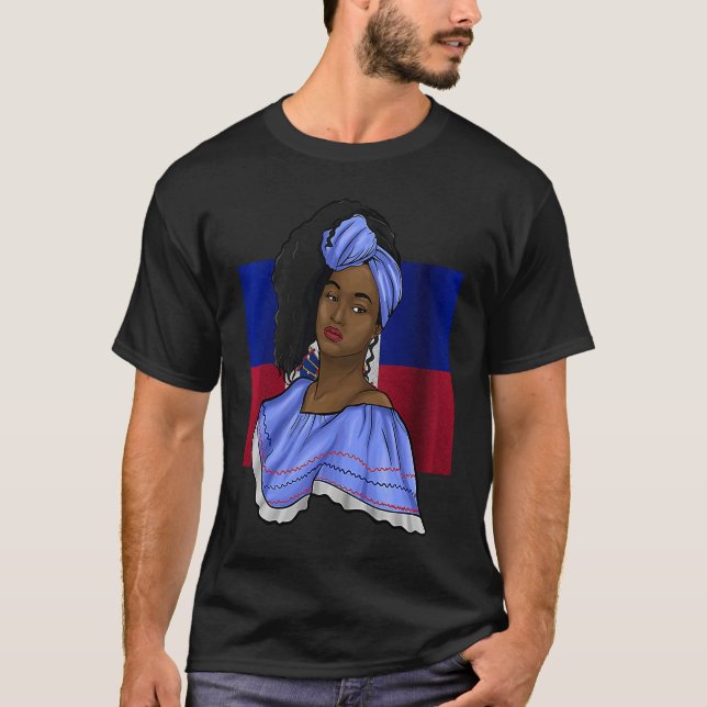 Haiti Haitian Flag Day Creole Proud Woman Happy Ay T Shirt (Framsida)