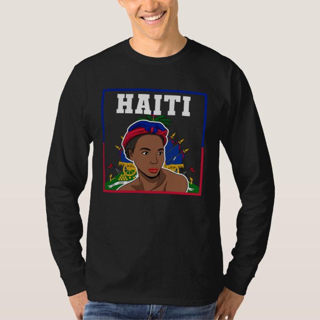 Haiti Haitian Flag Day Proud Woman Ayiti Girl  1 T Shirt (Framsida)