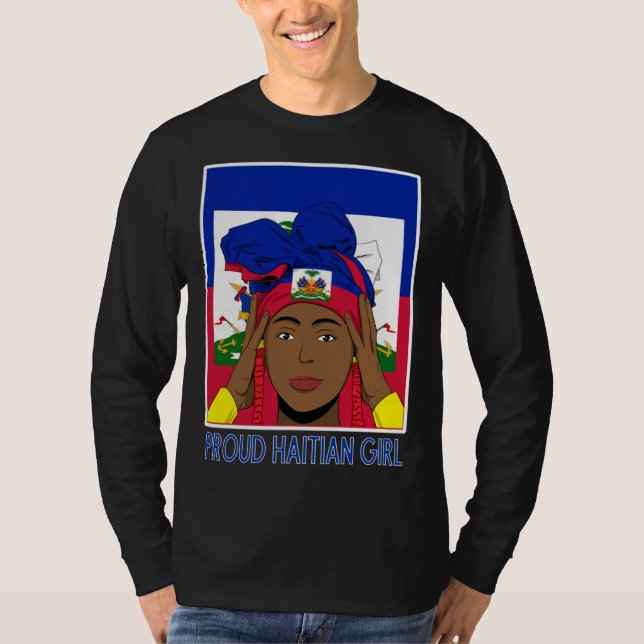 Haiti Haitian Flag Day Proud Woman Ayiti Girl  4 T Shirt (Framsida)