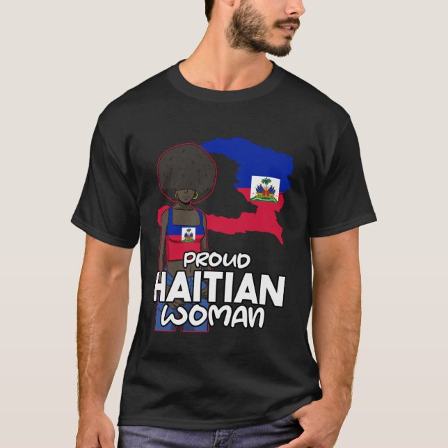 Haiti Haitian Flag Day Proud Woman Ayiti Girl T Shirt (Framsida)