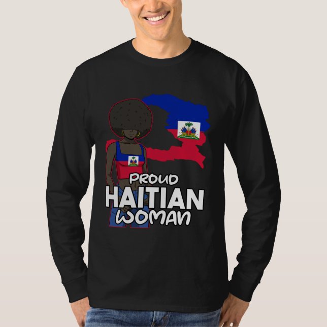 Haiti Haitian Flag Day Proud Woman Ayiti Girl T Shirt (Framsida)