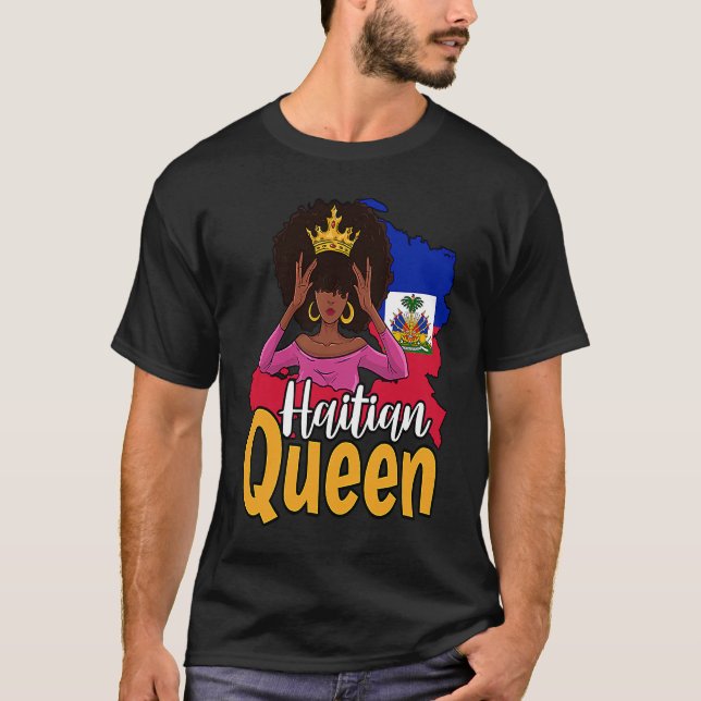 Haiti Haitian Love Flag Proud Woman Princess Crown T Shirt (Framsida)