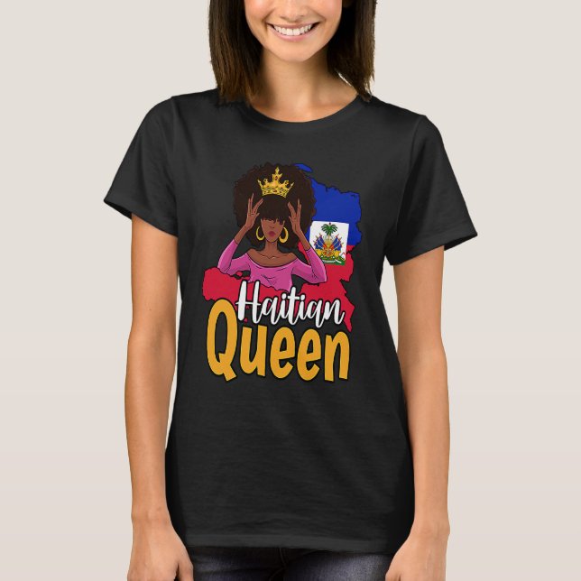 Haiti Haitian Love Flag Proud Woman Princess Crown T Shirt (Framsida)