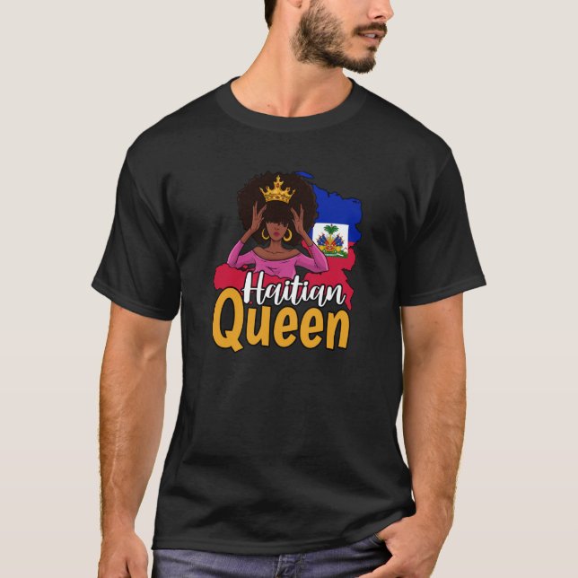 Haiti Haitian Love Flag Proud Woman Princess Crown T Shirt (Framsida)