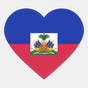 Haiti (haitier) flagga hjärtformat klistermärke