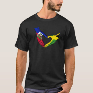 Haiti Haitis Amerika Jamaica Karibiska Flagga Blan T Shirt