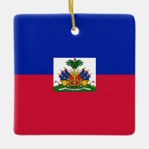 Haiti (Haitis) Flagga Julgransprydnad Keramik