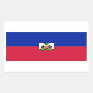 Haiti/Haitis Flagga Rektangulärt Klistermärke