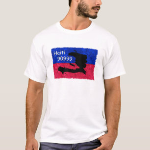 Haiti hjälpflagga, textmeddelande 90999 som ska tee
