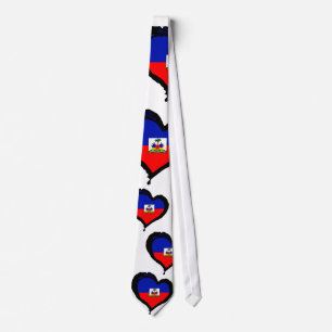 Haiti hjärtaflagga slips