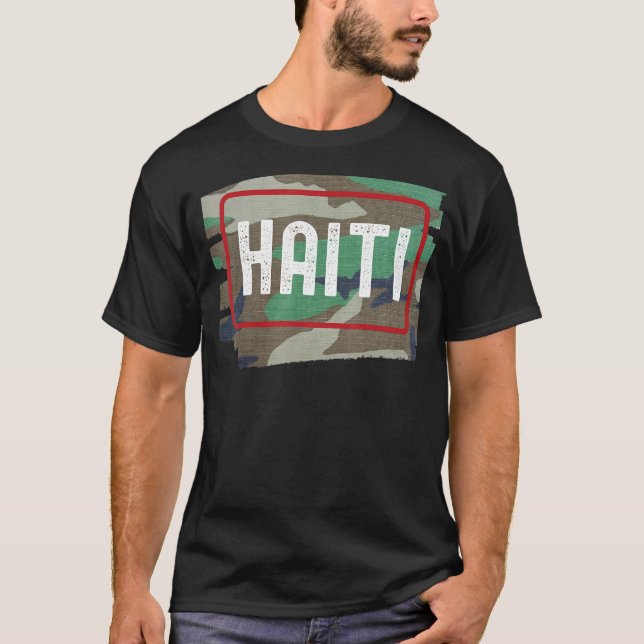 Haiti Kamouflage 1 T Shirt (Framsida)