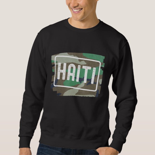 Haiti Kamouflage Lång Ärmad Tröja (Framsida)
