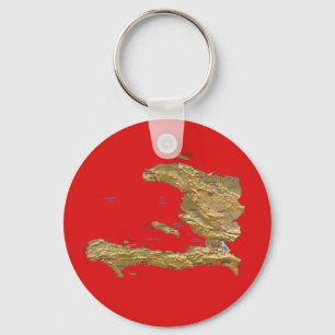 Haiti karta Keychain Nyckelring
