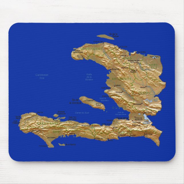 Haiti karta Mousepad Musmatta (Framsidan)