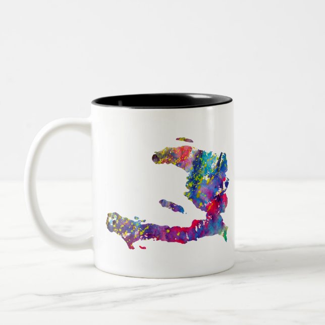 Haiti karta Två-Tonad mugg (Vänster)