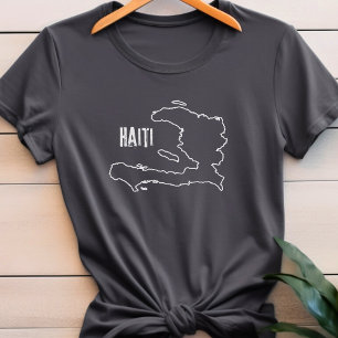 Haiti Landkarta Gräns Haitisk Kontur Gräns T Shirt