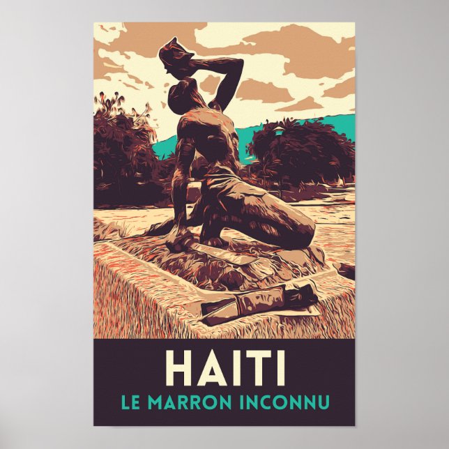 Haiti Marron inconnu-statuskort Poster (Framsidan)
