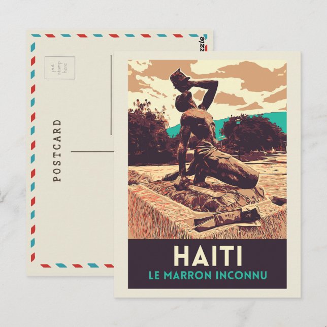 Haiti Marron inconnu-statuskort Vykort (Fram/baksida)