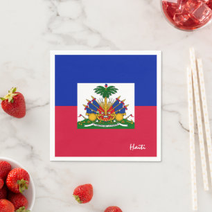 Haiti Napkins, Haitis Flagga party/sport fläkt Pappersservett