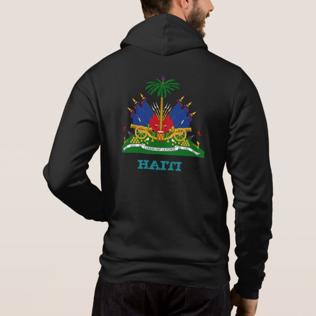 Haiti och haitiska Jackar av Arm toppar, flagga, m T Shirt (Baksida)