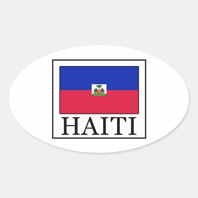 Haiti Ovalt Klistermärke (Framsida)