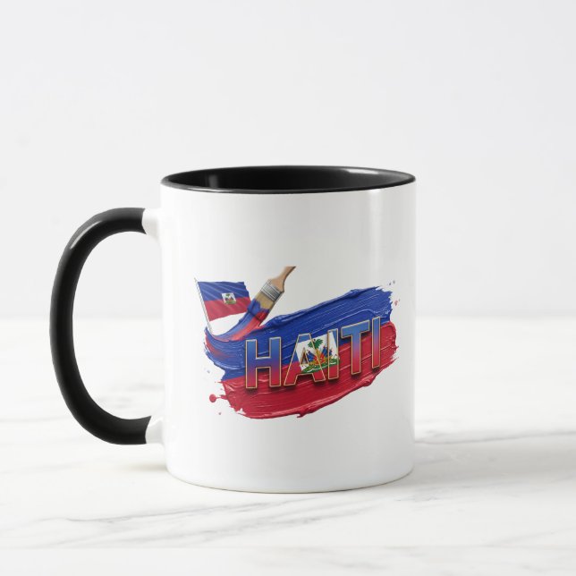 Haiti Paint Brush Design | Caribbean Pride Mugg (Vänster)