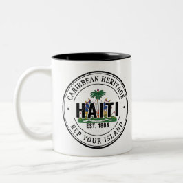 Haiti Pass Stamp | Karibiskt Kulturarv Två-Tonad Mugg