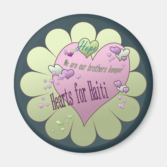 Haiti Relief Valentine Fridge Magnets Magnet (Framsidan)