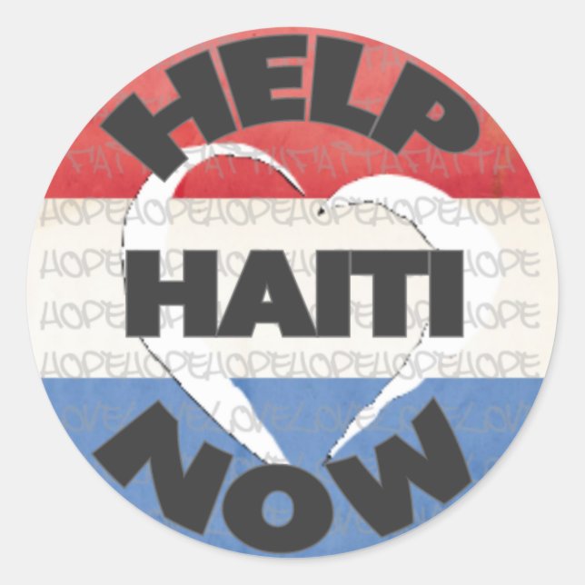 Haiti Relief Valentine Stickers Runt Klistermärke (Framsida)