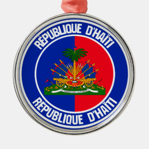Haiti Round Emblem Julgransprydnad Metall