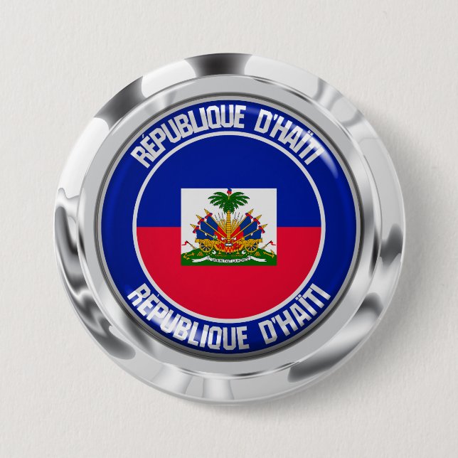 Haiti Round Emblem Knapp (Framsida)