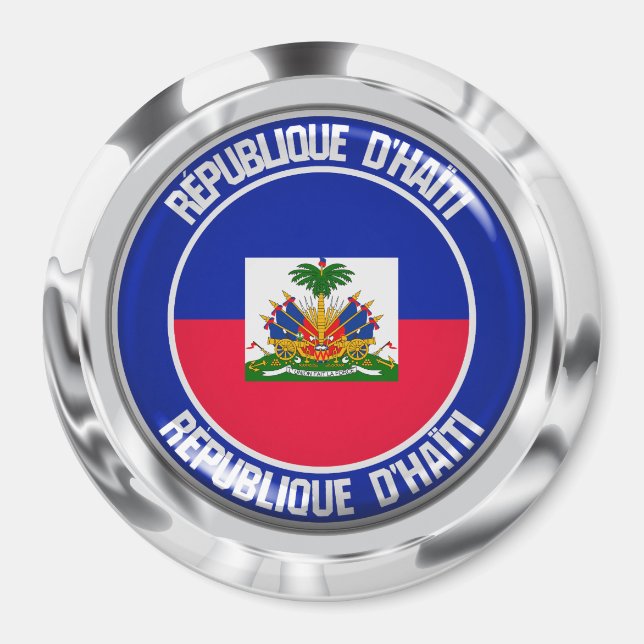 Haiti Round Emblem Magnet (Framsidan)